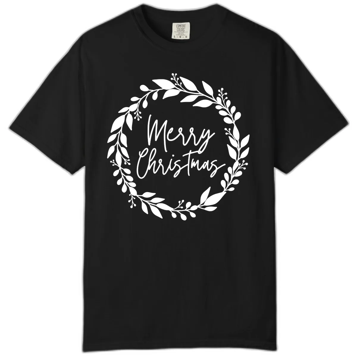 Merry Christmas Wreath Comfort Color in Black