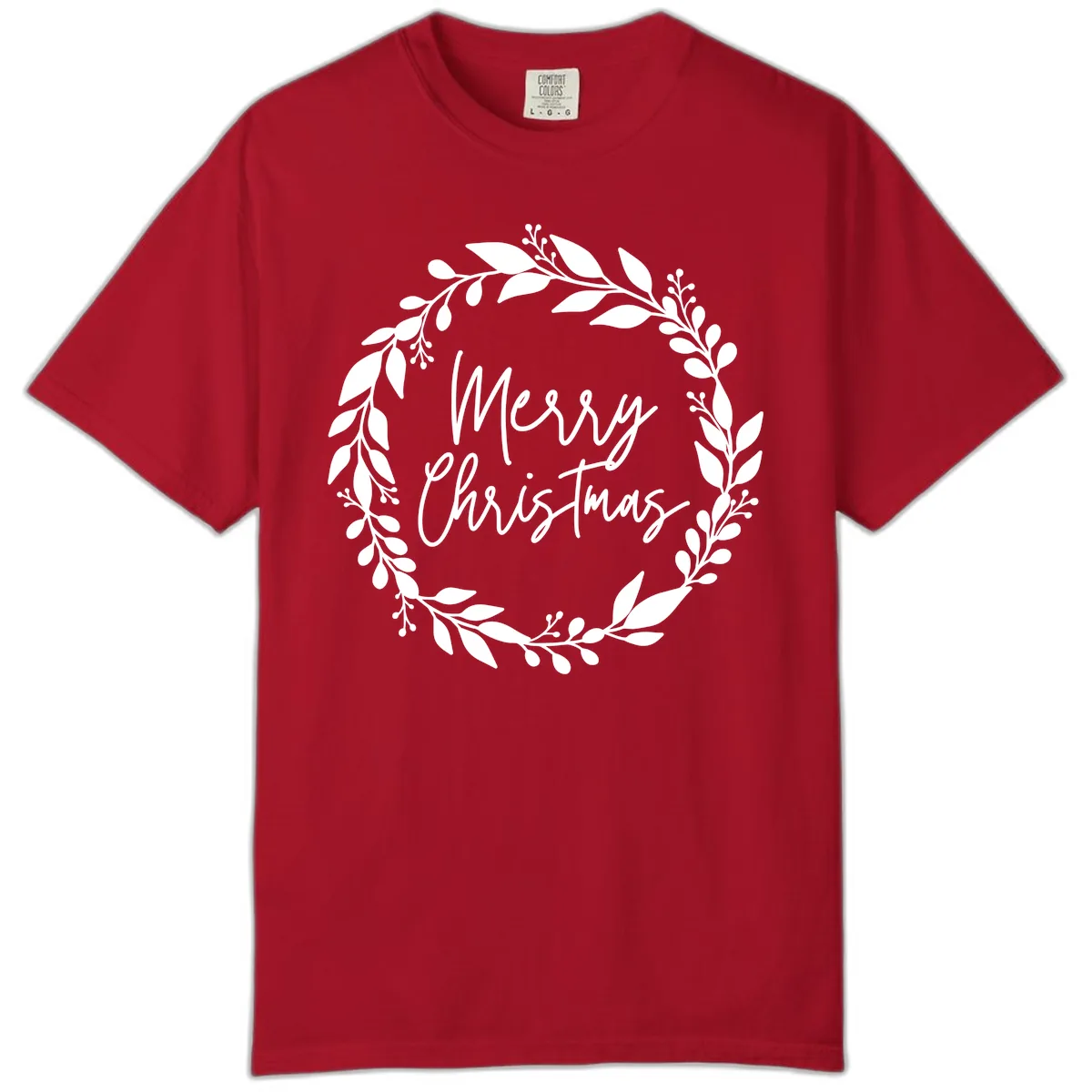 Merry Christmas Wreath Comfort Color in Red