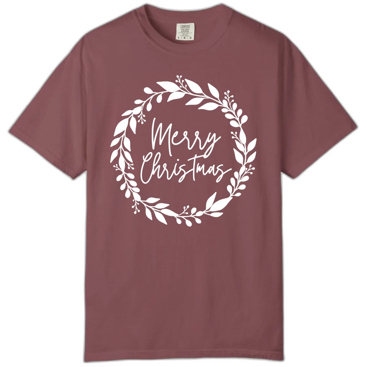 Merry Christmas Wreath Comfort Color in Brick