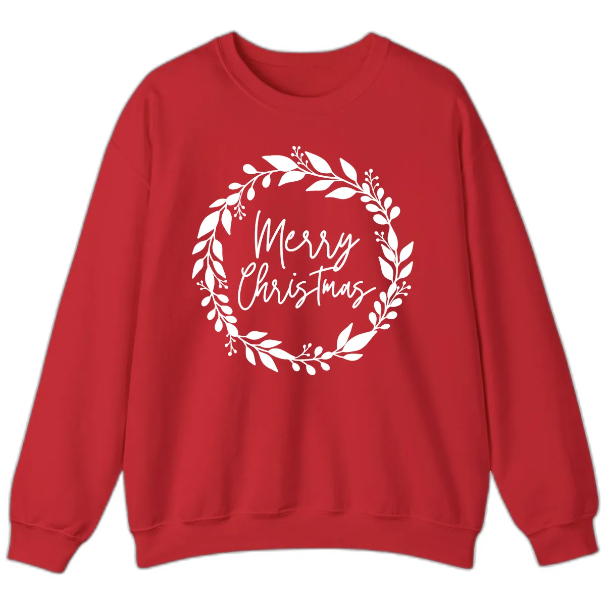 Merry Christmas Wreath Sweatshirt in Red