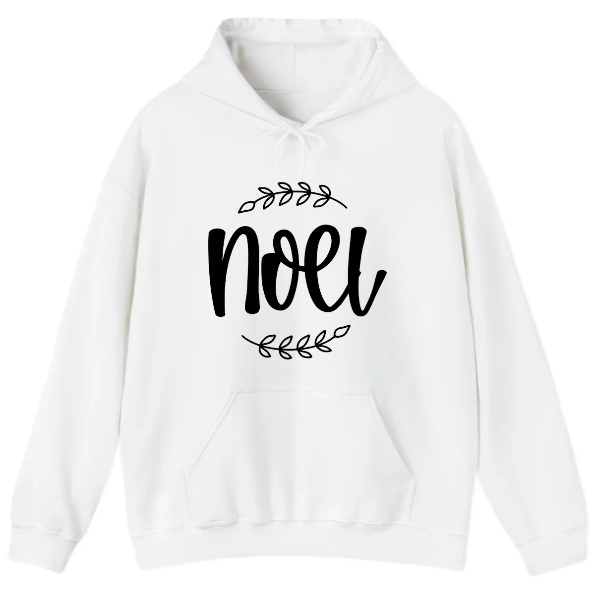Elegant Noel Christmas Script Hoodie in White