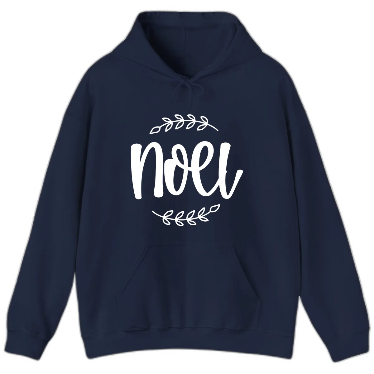 Elegant Noel Christmas Script Hoodie in Navy