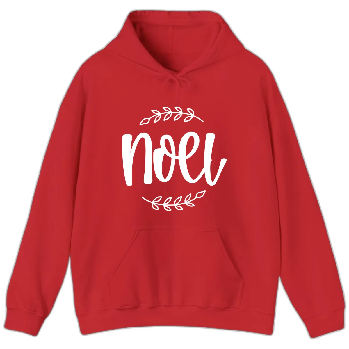 Elegant Noel Christmas Script Hoodie in Red