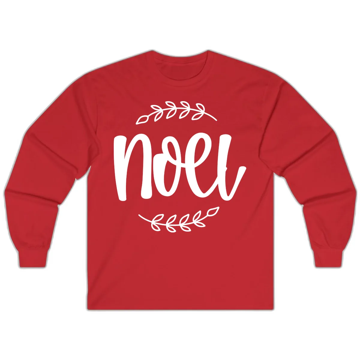 Elegant Noel Christmas Script Long Sleeve in Red