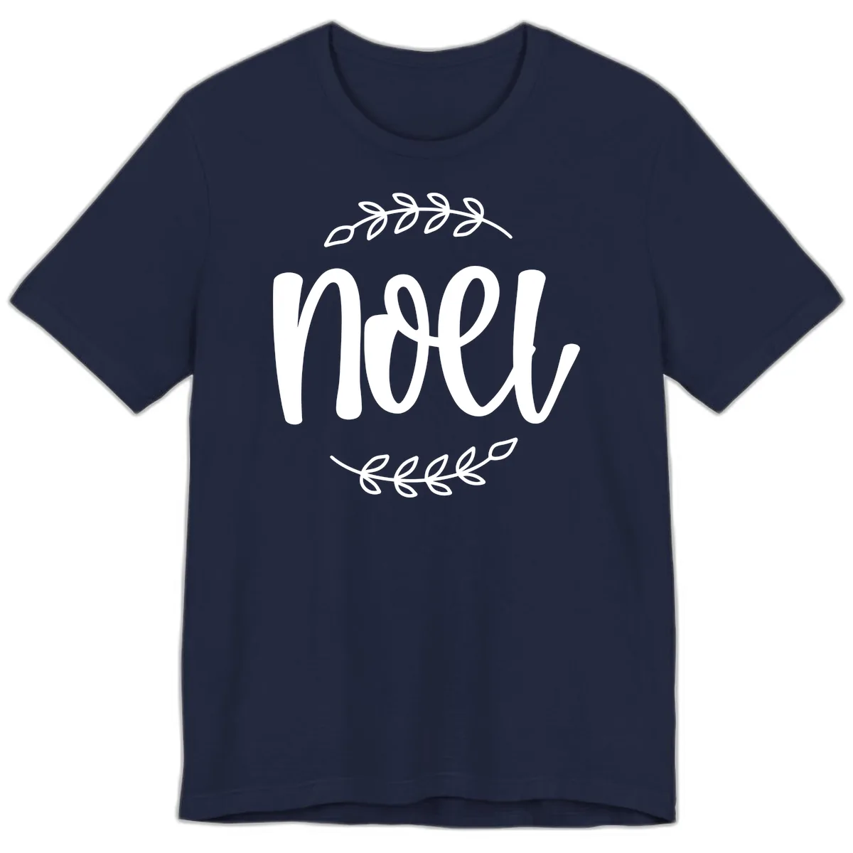 Elegant Noel Christmas Script Premium T-Shirt in Navy