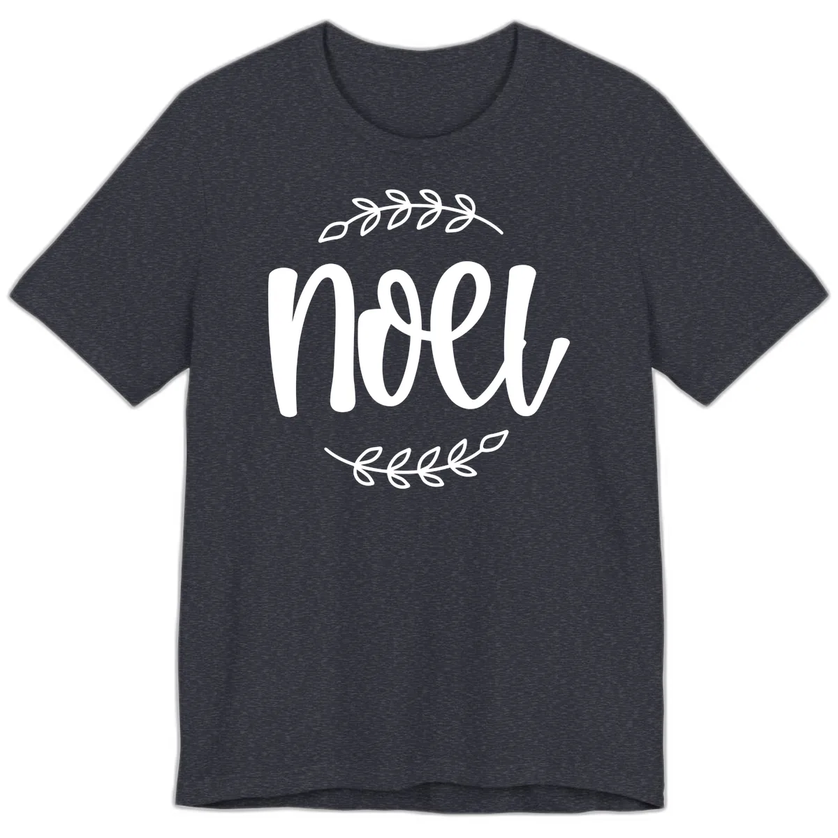 Elegant Noel Christmas Script Premium T-Shirt in Heather Navy