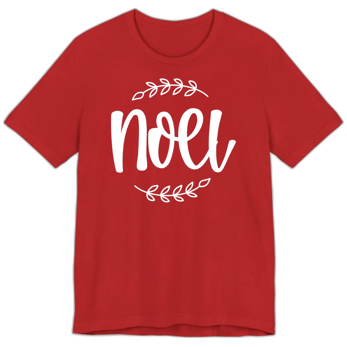 Elegant Noel Christmas Script Premium T-Shirt in Red