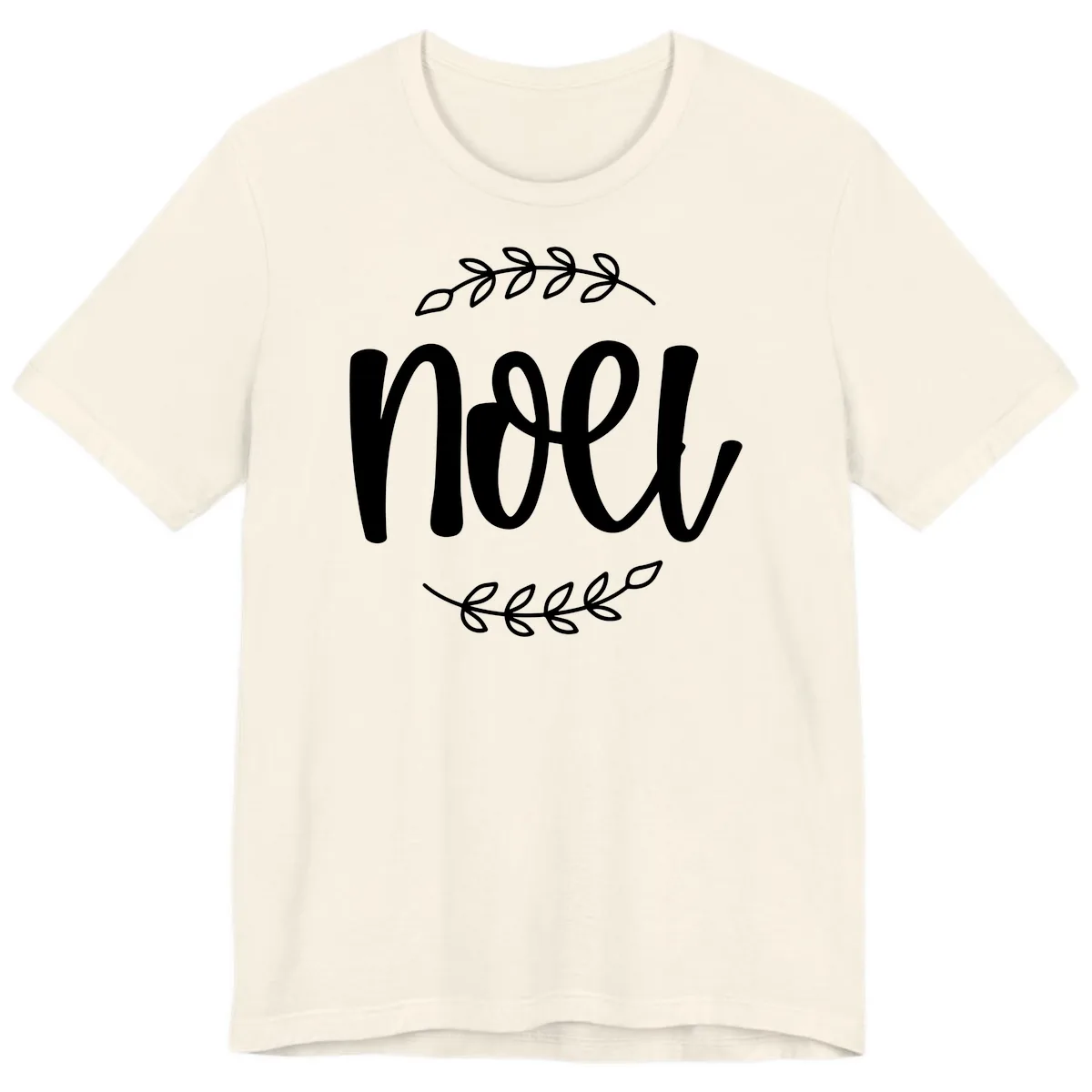 Elegant Noel Christmas Script Premium T-Shirt in Natural