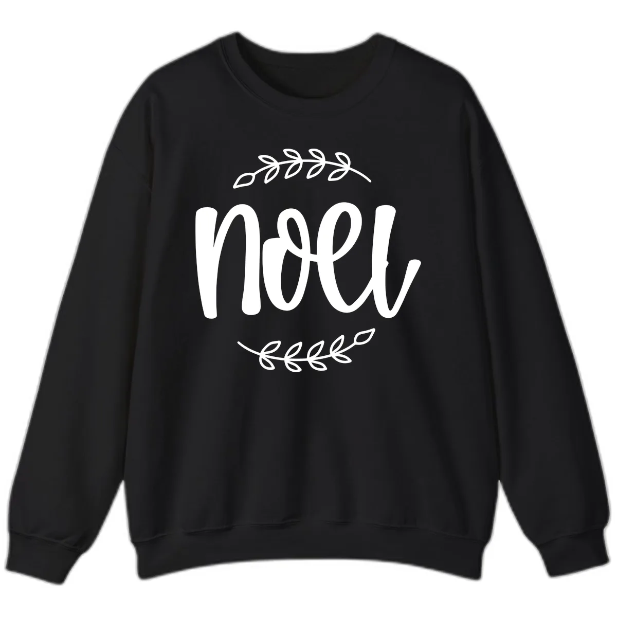 Elegant Noel Christmas Script Sweatshirt in Black