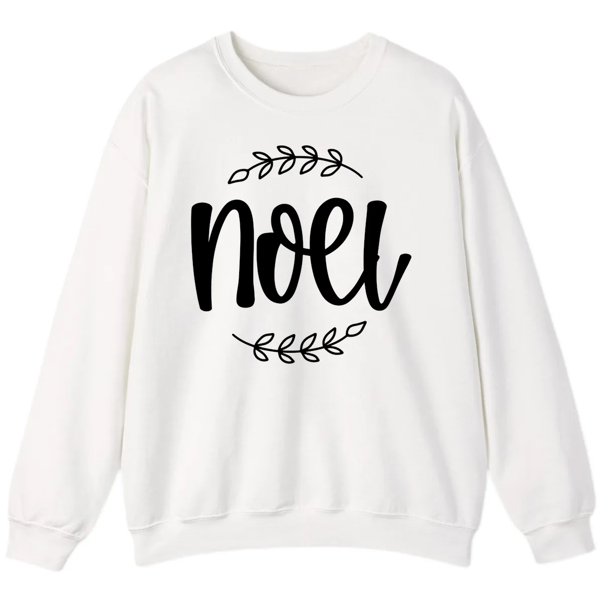 Elegant Noel Christmas Script Sweatshirt in White