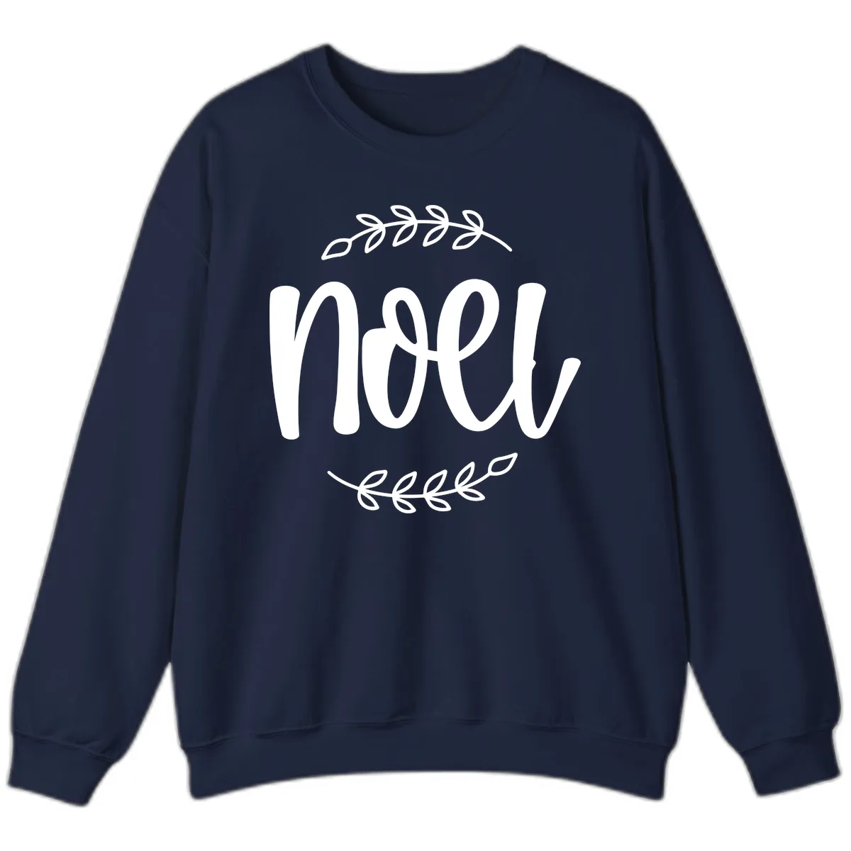 Elegant Noel Christmas Script Sweatshirt in Navy