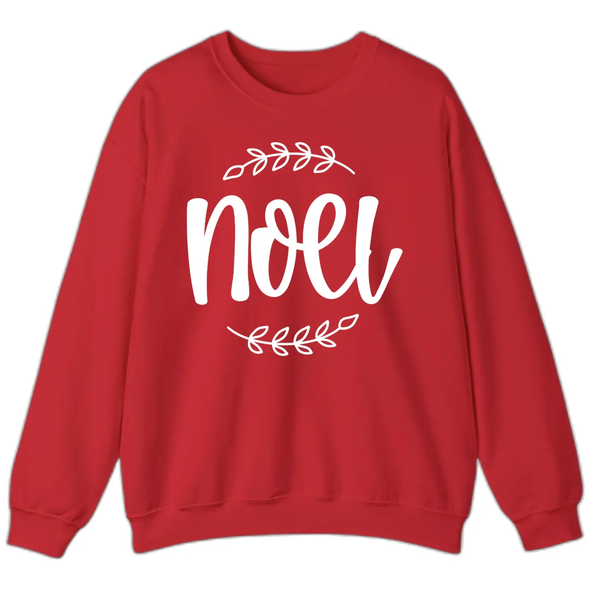 Elegant Noel Christmas Script Sweatshirt in Red