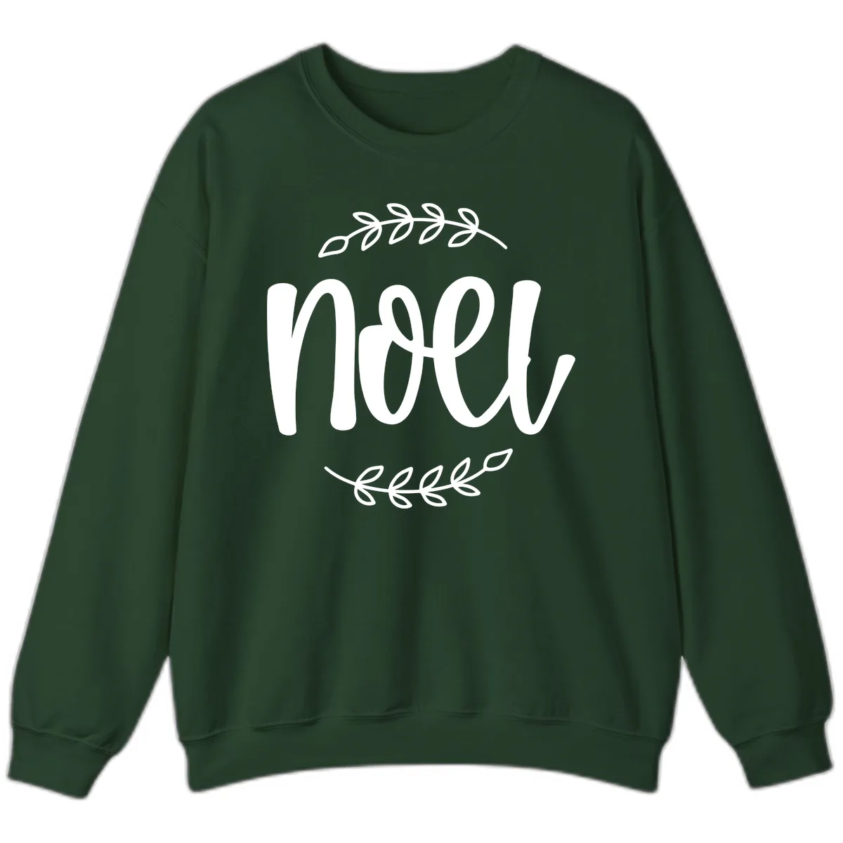 Elegant Noel Christmas Script Sweatshirt in Forest Green