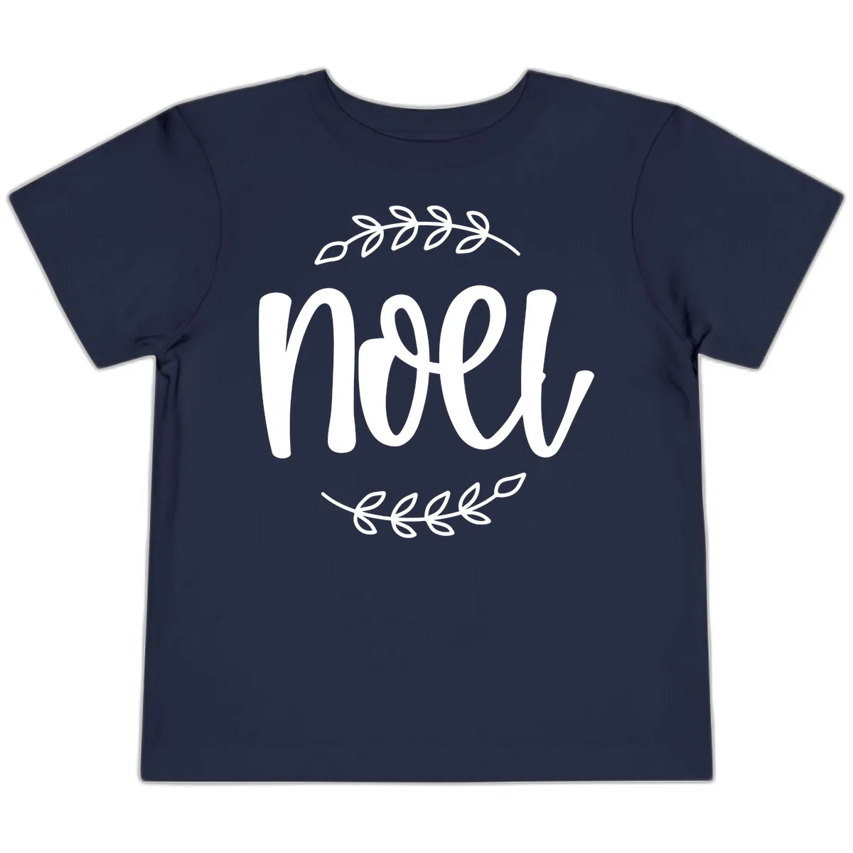 Elegant Noel Christmas Script Toddler T-Shirt in Navy