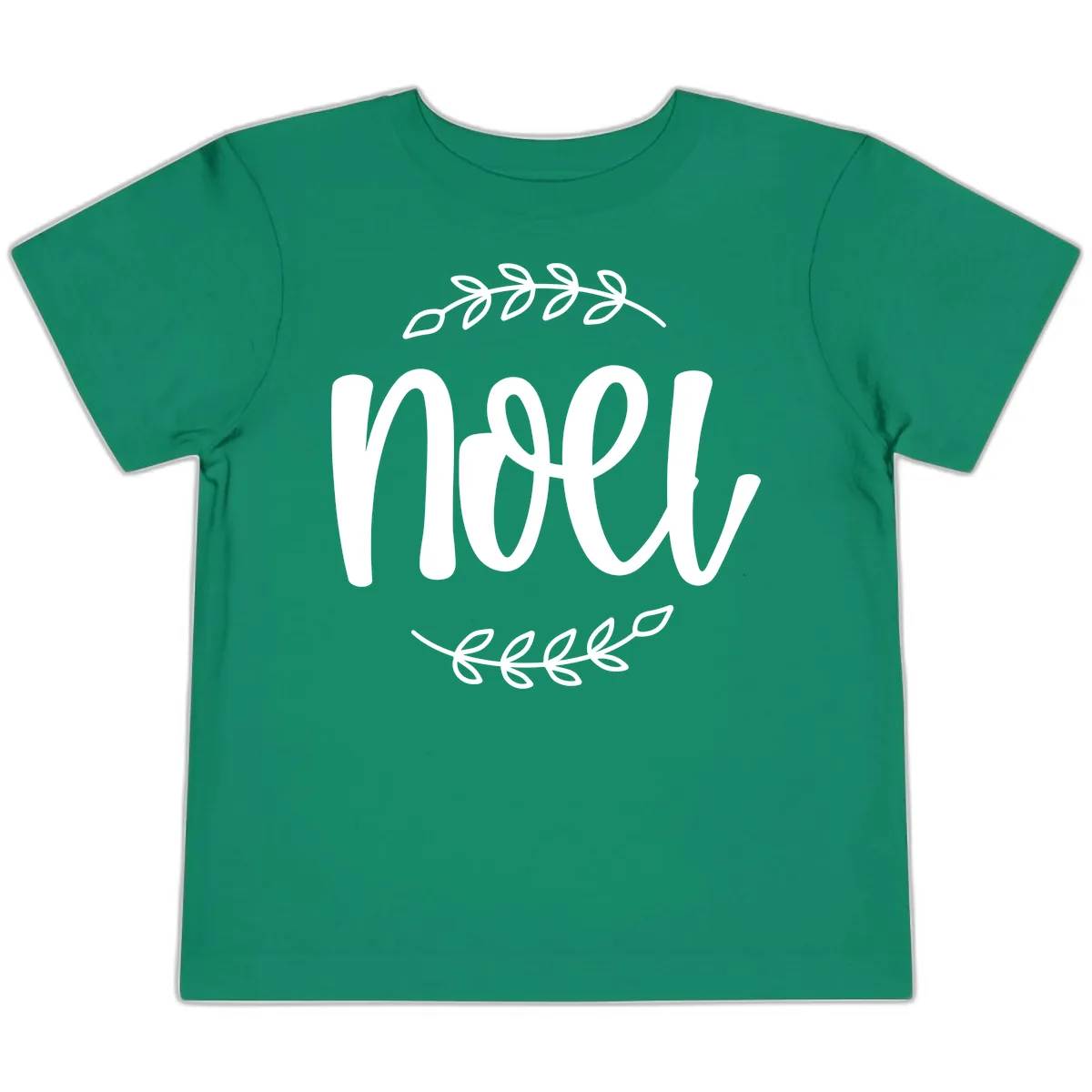 Elegant Noel Christmas Script Toddler T-Shirt in Kelly