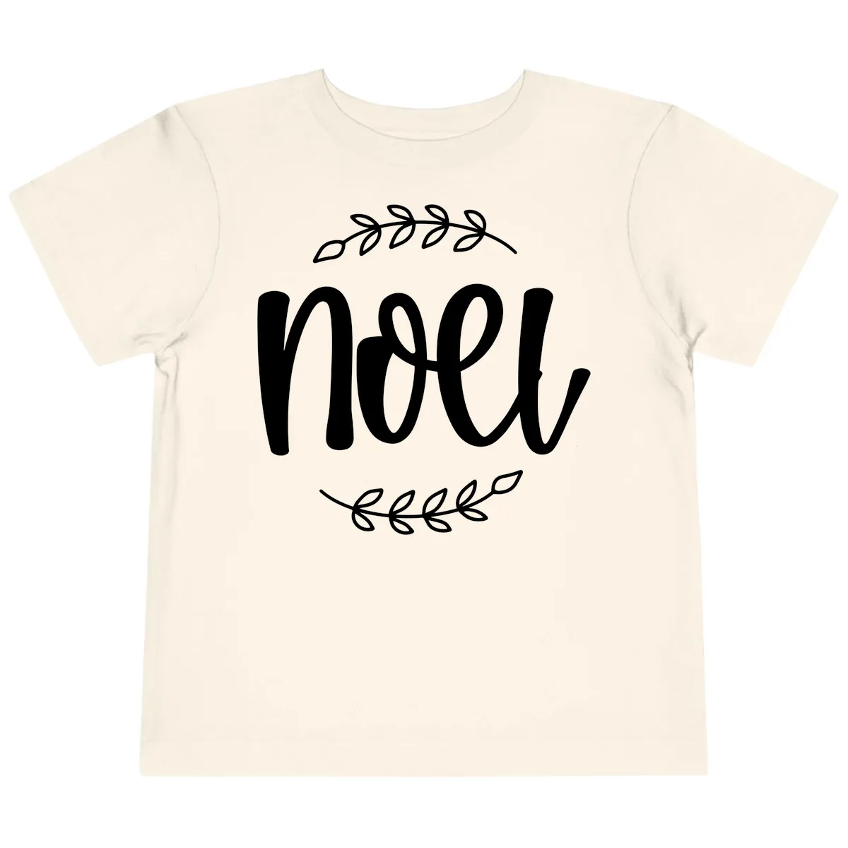 Elegant Noel Christmas Script Toddler T-Shirt in Natural
