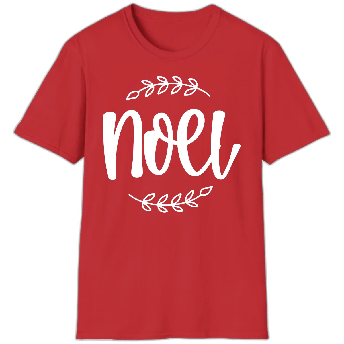 Elegant Noel Christmas Script T-Shirt in Red