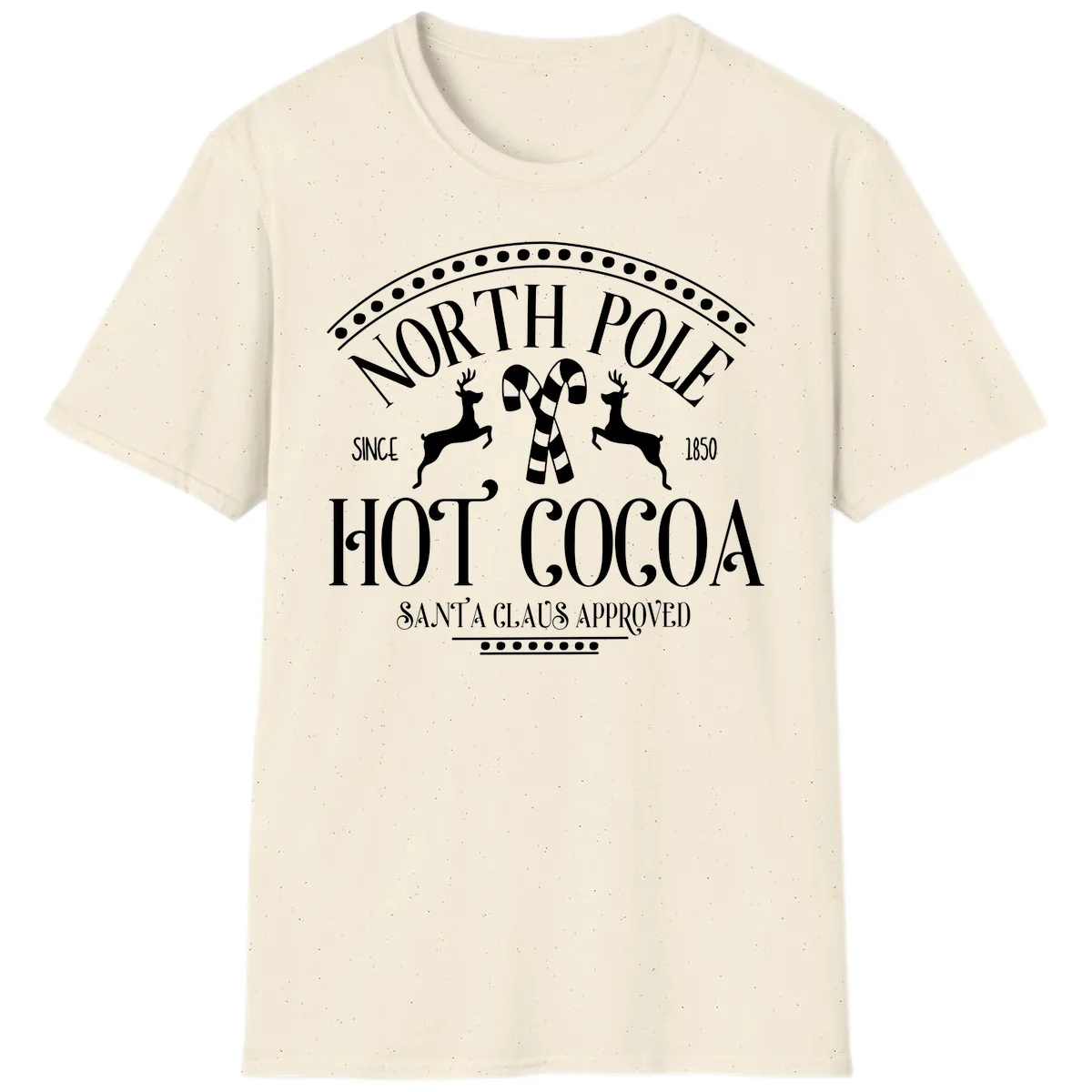 North Pole Hot Cocoa Since 1850 Sign T-Shirt in Natural