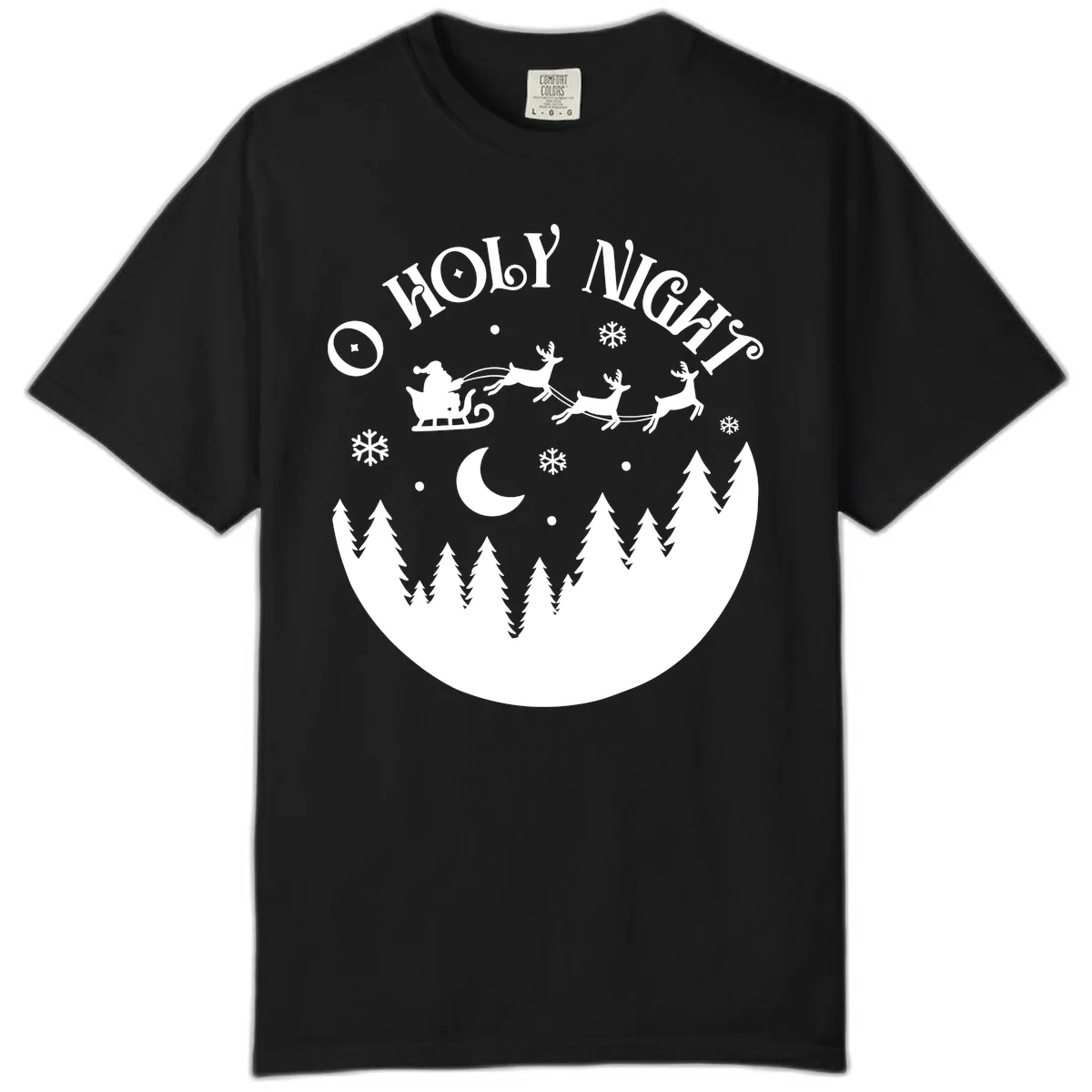O Holy Night Christmas Sleigh Ride Comfort Color in Black