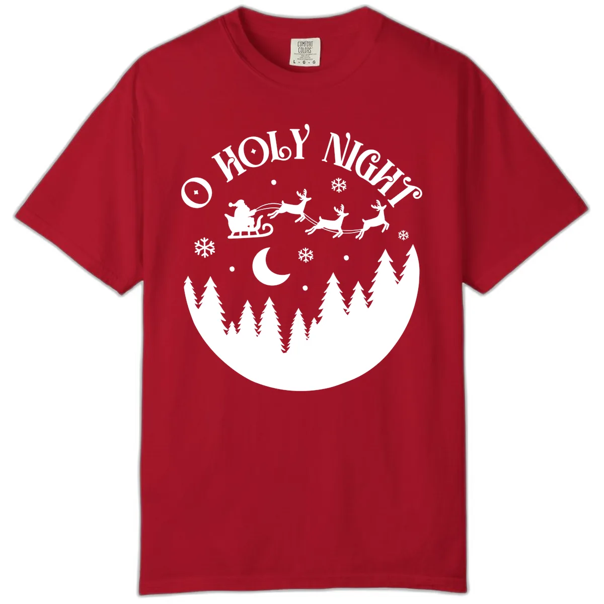 O Holy Night Christmas Sleigh Ride Comfort Color in Red