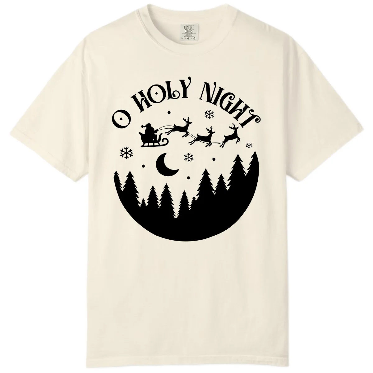 O Holy Night Christmas Sleigh Ride Comfort Color in Ivory