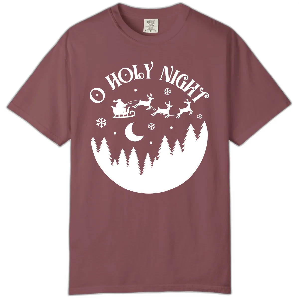 O Holy Night Christmas Sleigh Ride Comfort Color in Brick