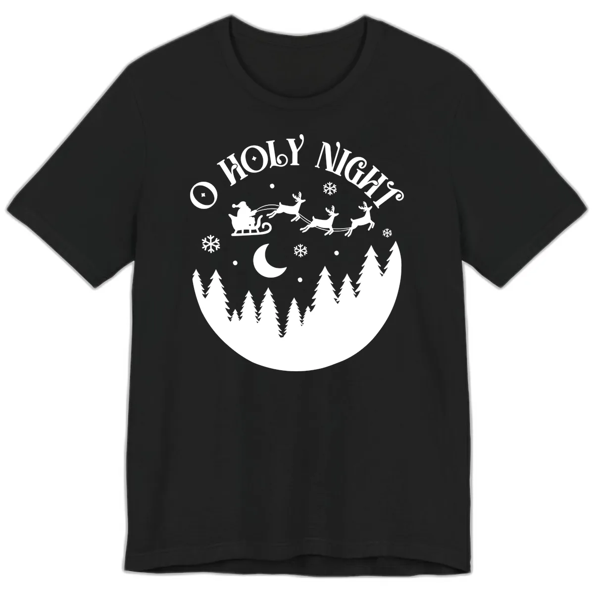 O Holy Night Christmas Sleigh Ride Premium T-Shirt in Black