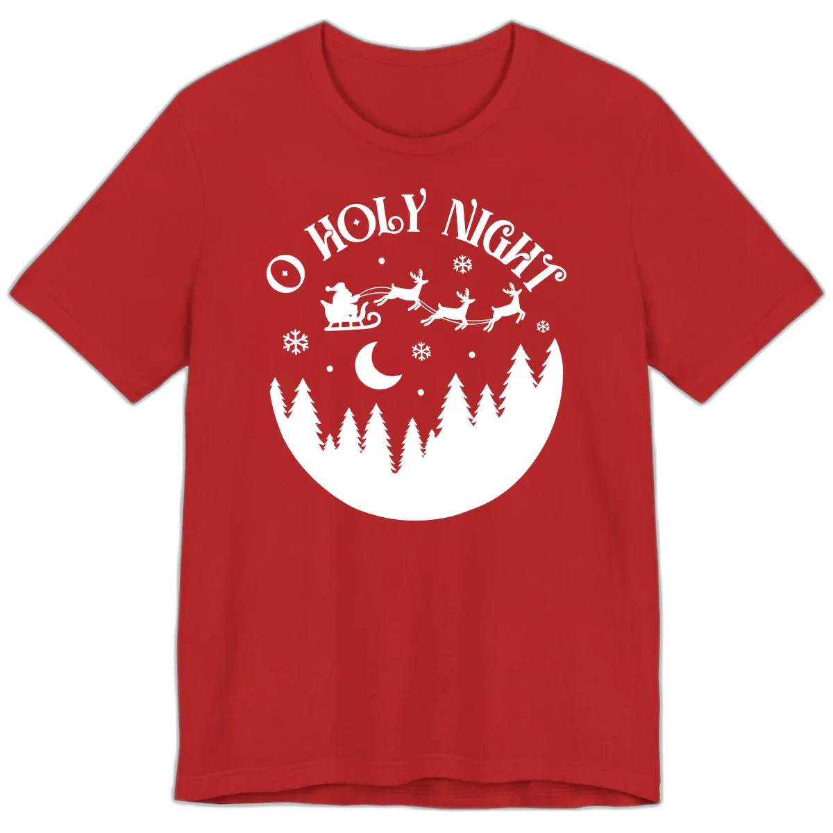 O Holy Night Christmas Sleigh Ride Premium T-Shirt in Red