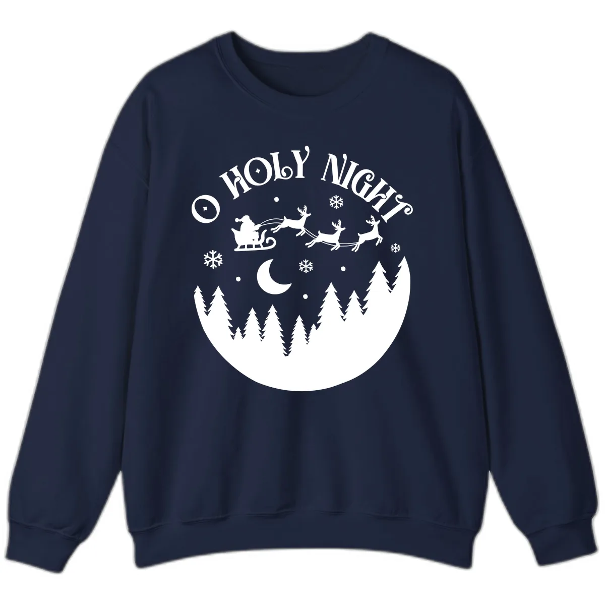 O Holy Night Christmas Sleigh Ride Sweatshirt in Navy