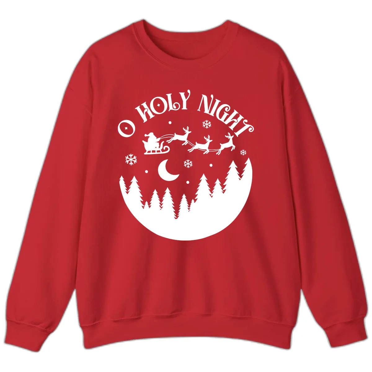O Holy Night Christmas Sleigh Ride Sweatshirt in Red