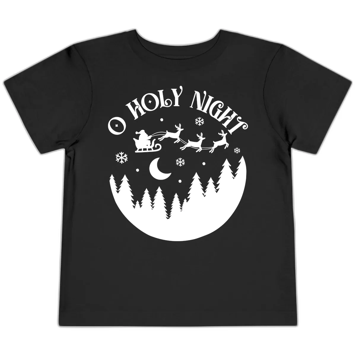 O Holy Night Christmas Sleigh Ride Toddler T-Shirt in Black