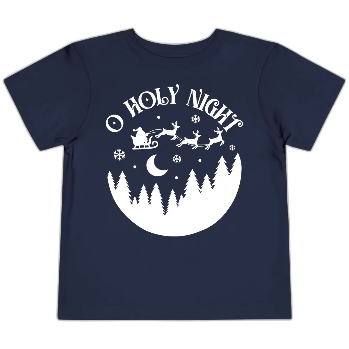 O Holy Night Christmas Sleigh Ride Toddler T-Shirt in Navy