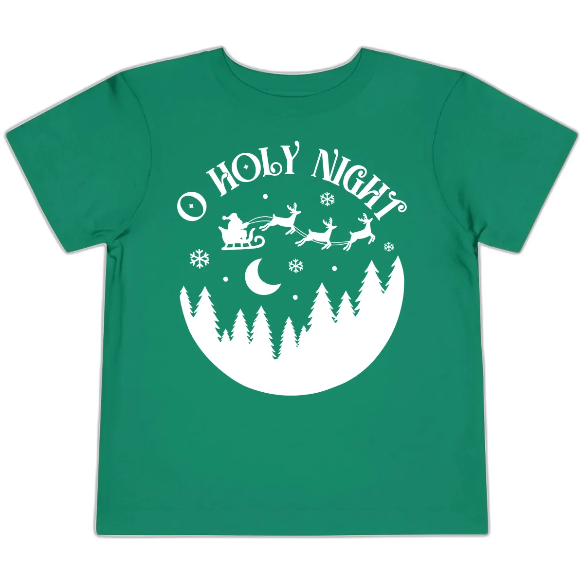 O Holy Night Christmas Sleigh Ride Toddler T-Shirt in Kelly