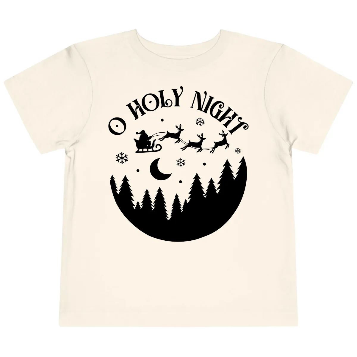 O Holy Night Christmas Sleigh Ride Toddler T-Shirt in Natural