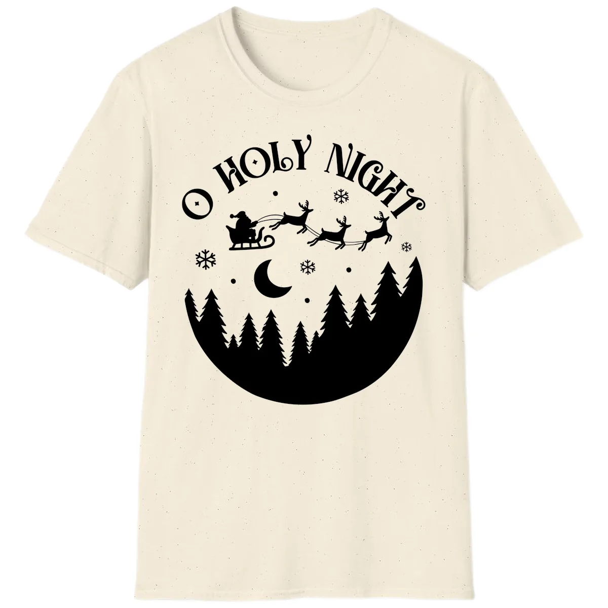 O Holy Night Christmas Sleigh Ride T-Shirt in Natural