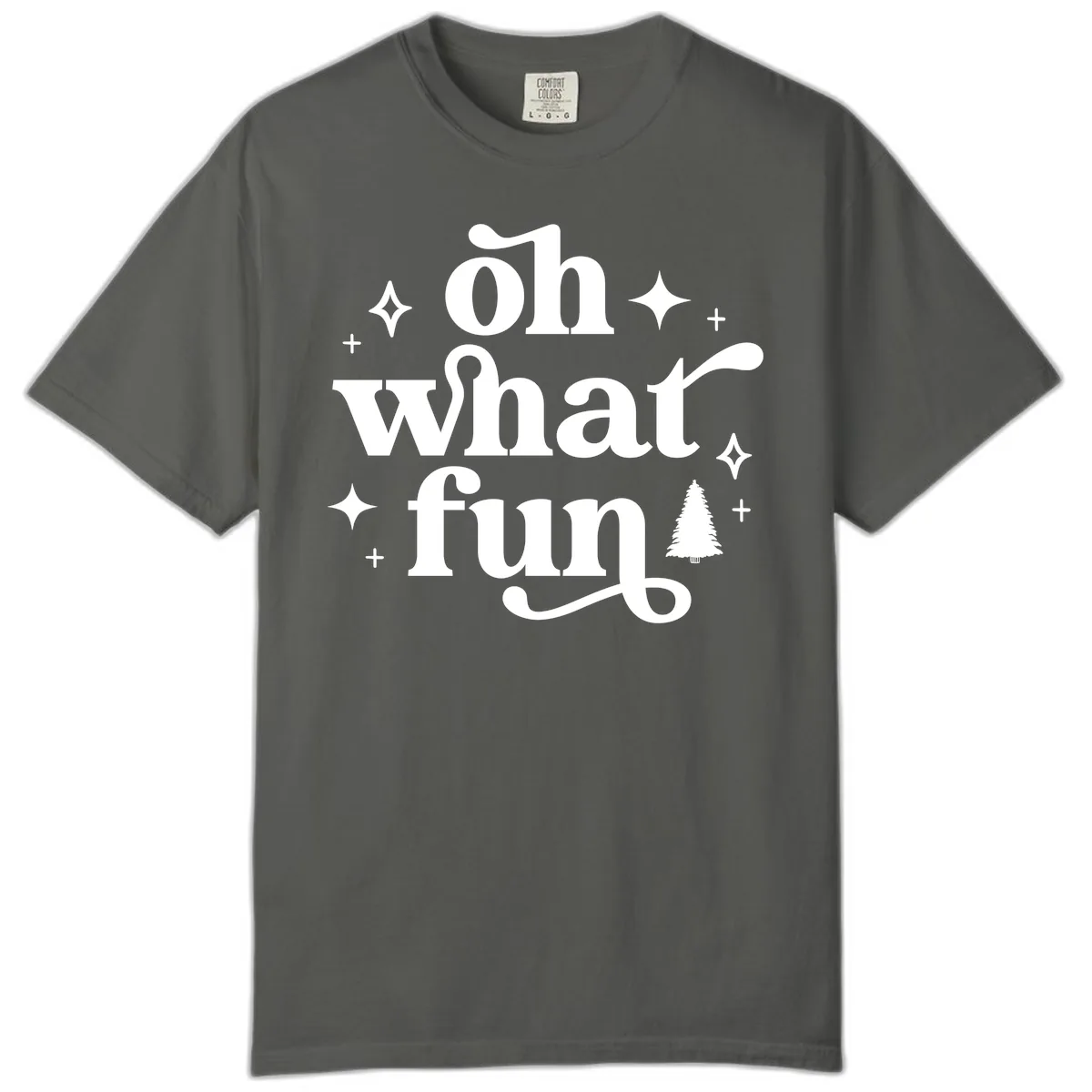 Oh What Fun Christmas Phrase Comfort Color in Pepper