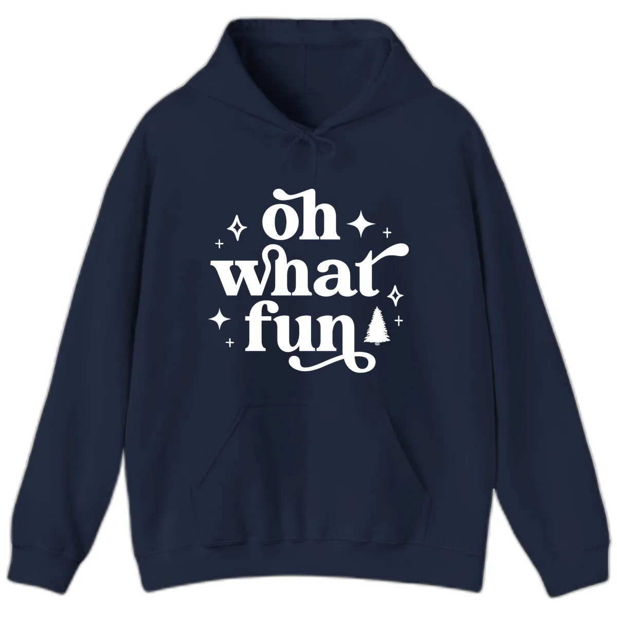 Oh What Fun Christmas Phrase Hoodie in Navy