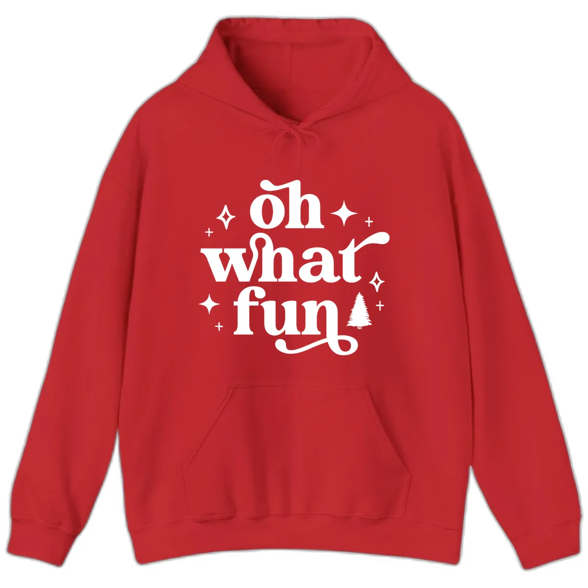 Oh What Fun Christmas Phrase Hoodie in Red