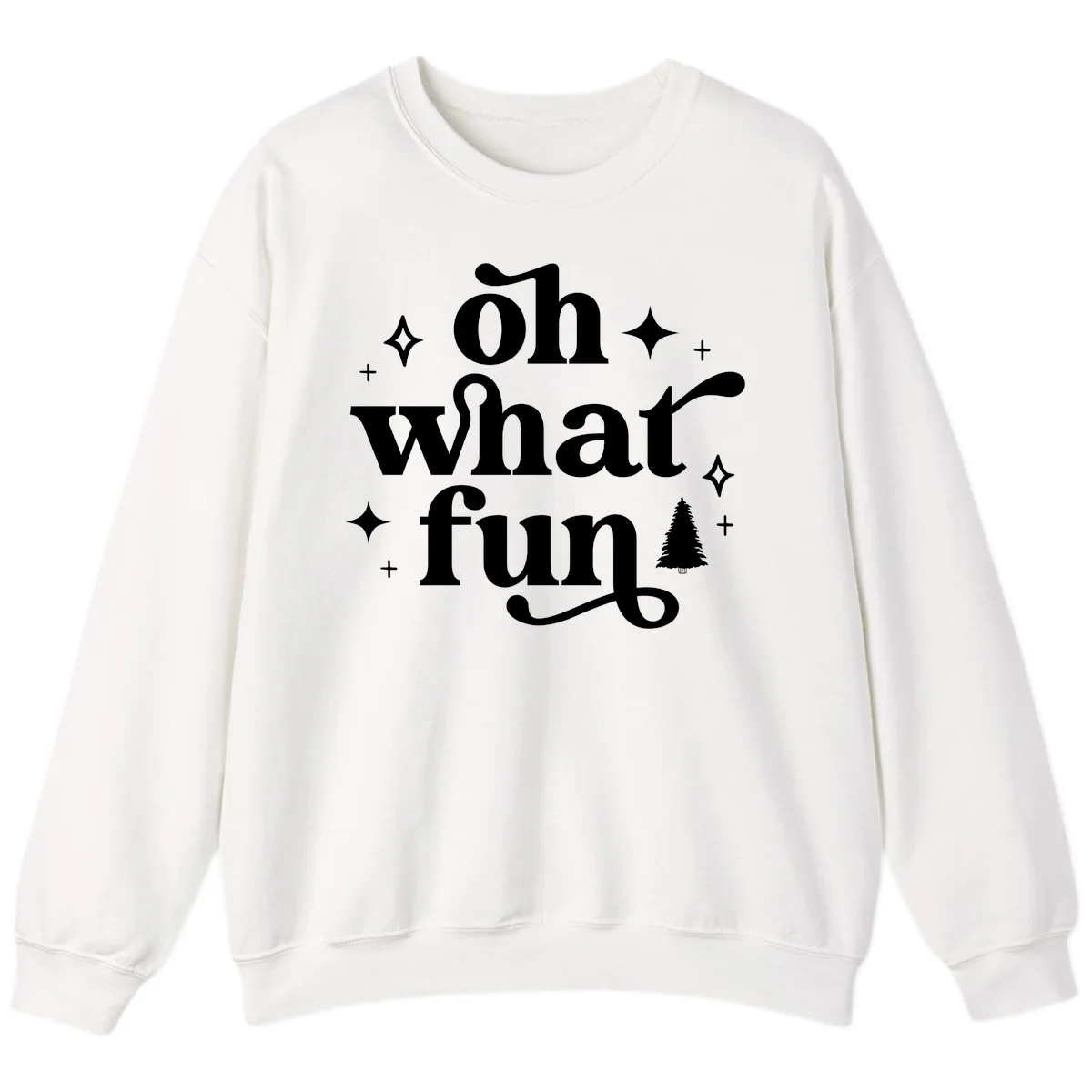 Oh What Fun Christmas Phrase Sweatshirt in White
