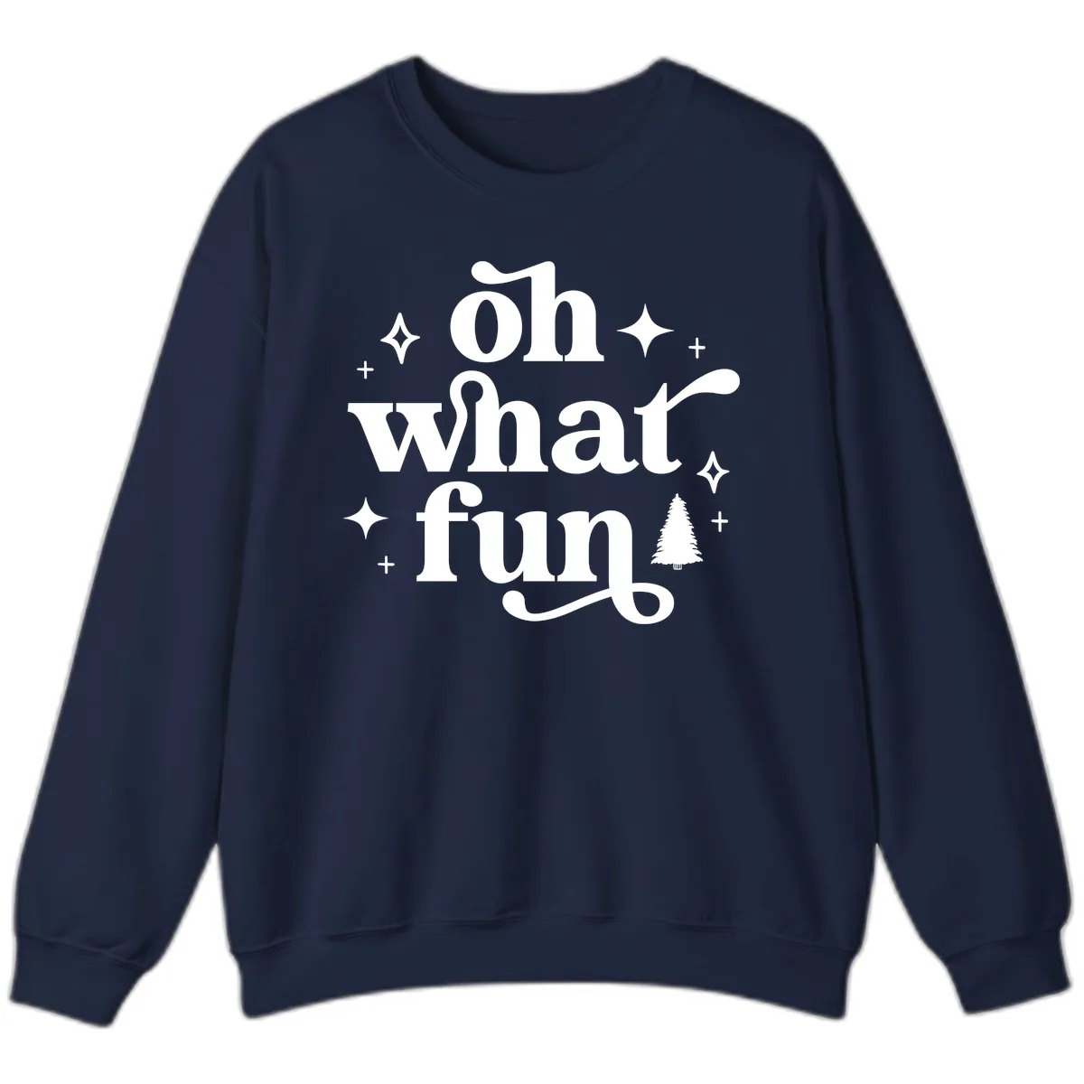 Oh What Fun Christmas Phrase Sweatshirt in Navy