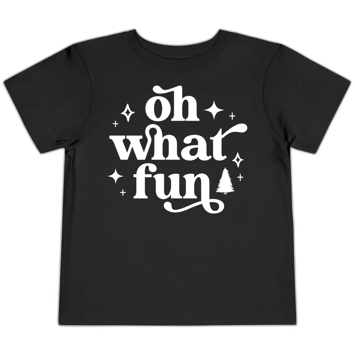 Oh What Fun Christmas Phrase Toddler T-Shirt in Black