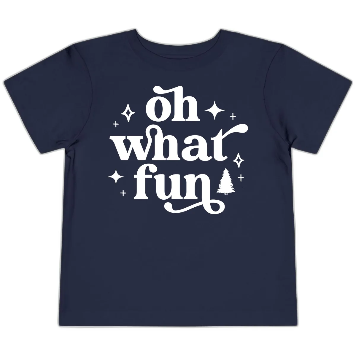 Oh What Fun Christmas Phrase Toddler T-Shirt in Navy