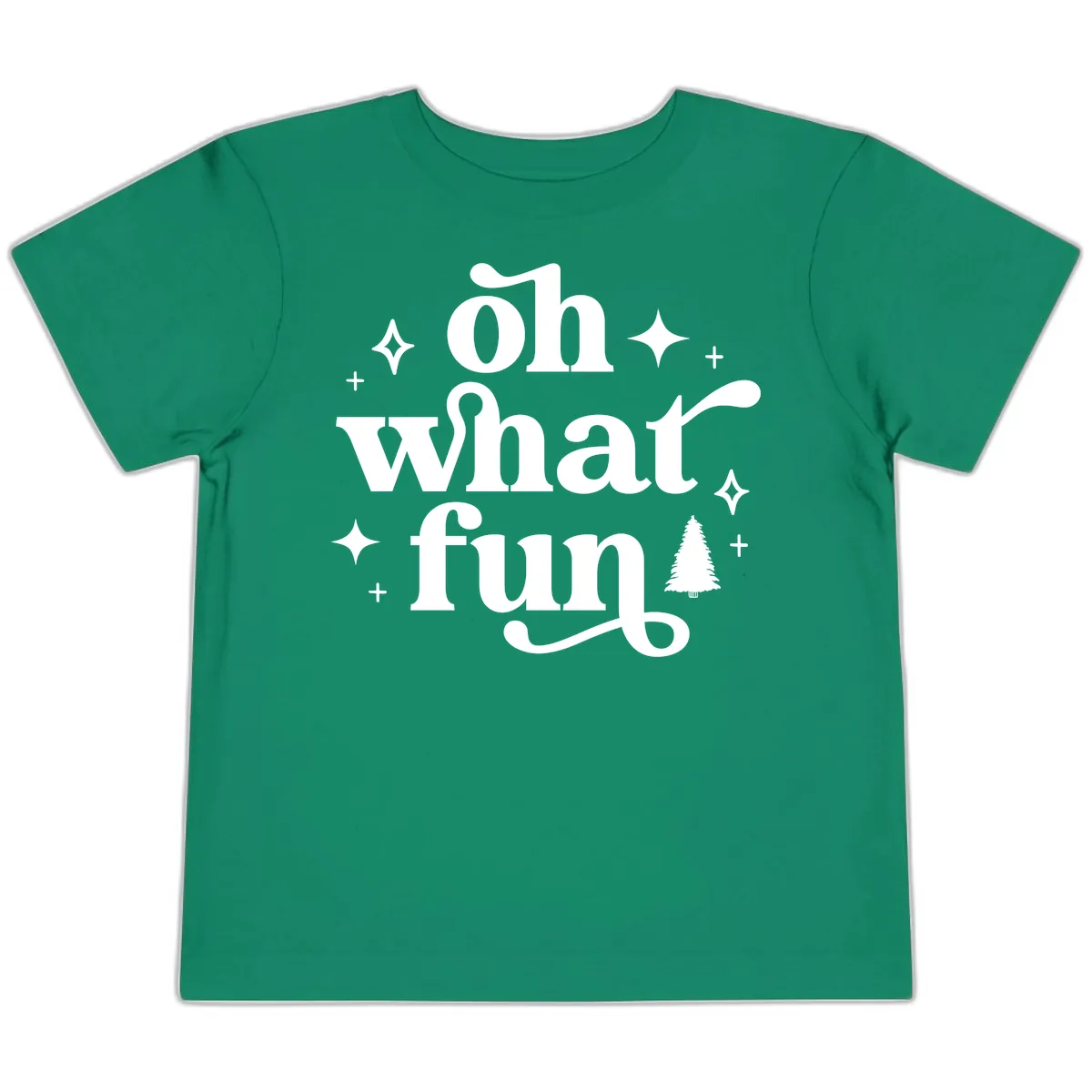 Oh What Fun Christmas Phrase Toddler T-Shirt in Kelly