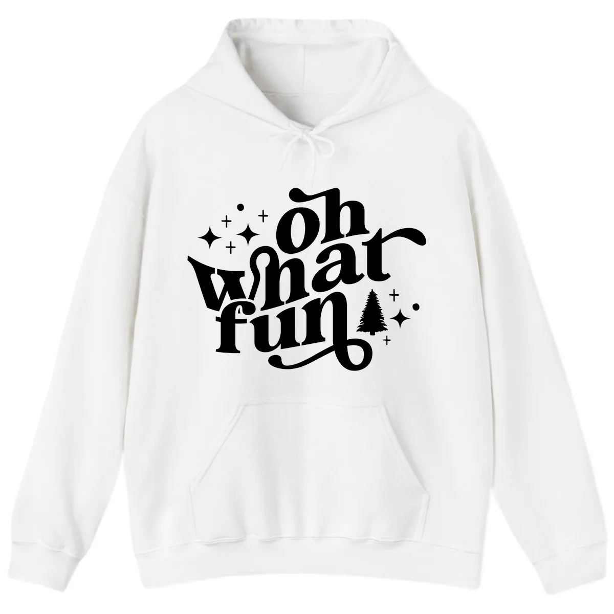 Oh What Fun Holiday Design Hoodie in White