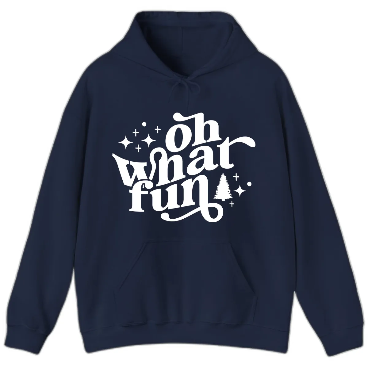 Oh What Fun Holiday Design Hoodie in Navy