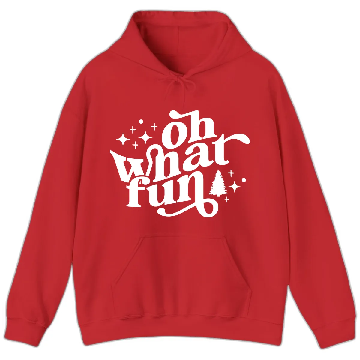 Oh What Fun Holiday Design Hoodie in Red