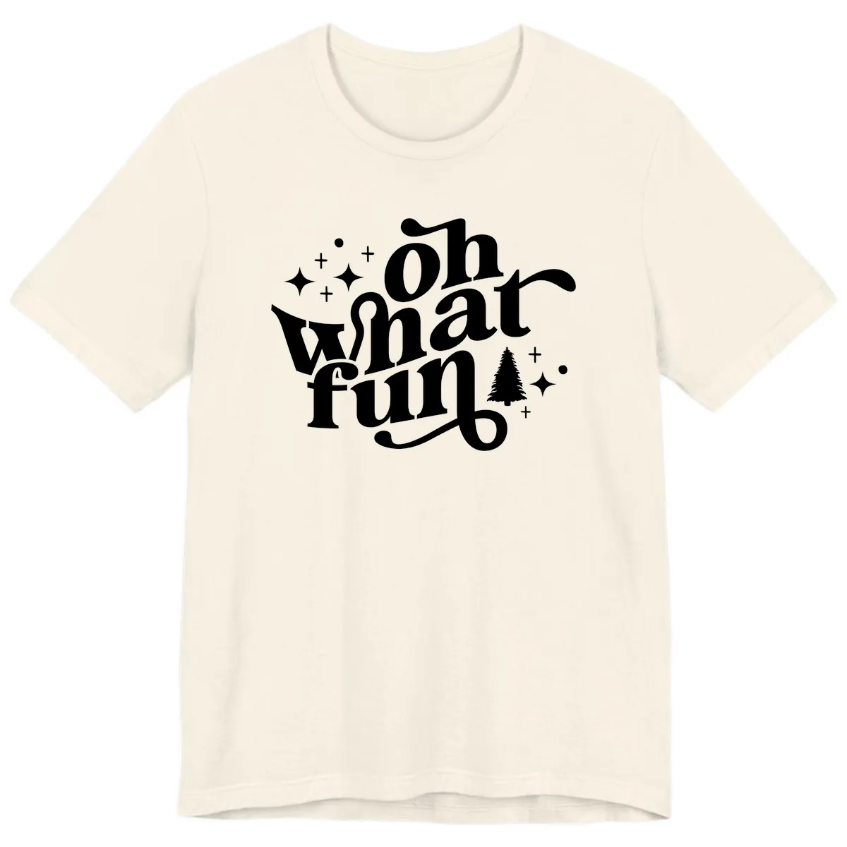Oh What Fun Holiday Design Premium T-Shirt in Natural
