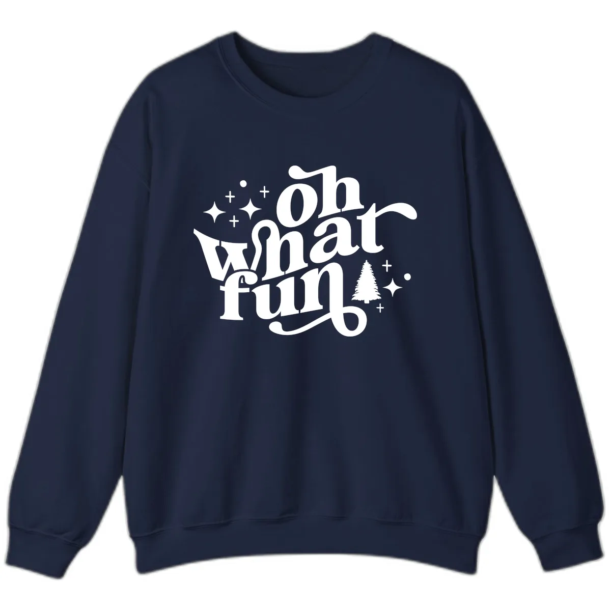 Oh What Fun Holiday Design Sweatshirt in Navy