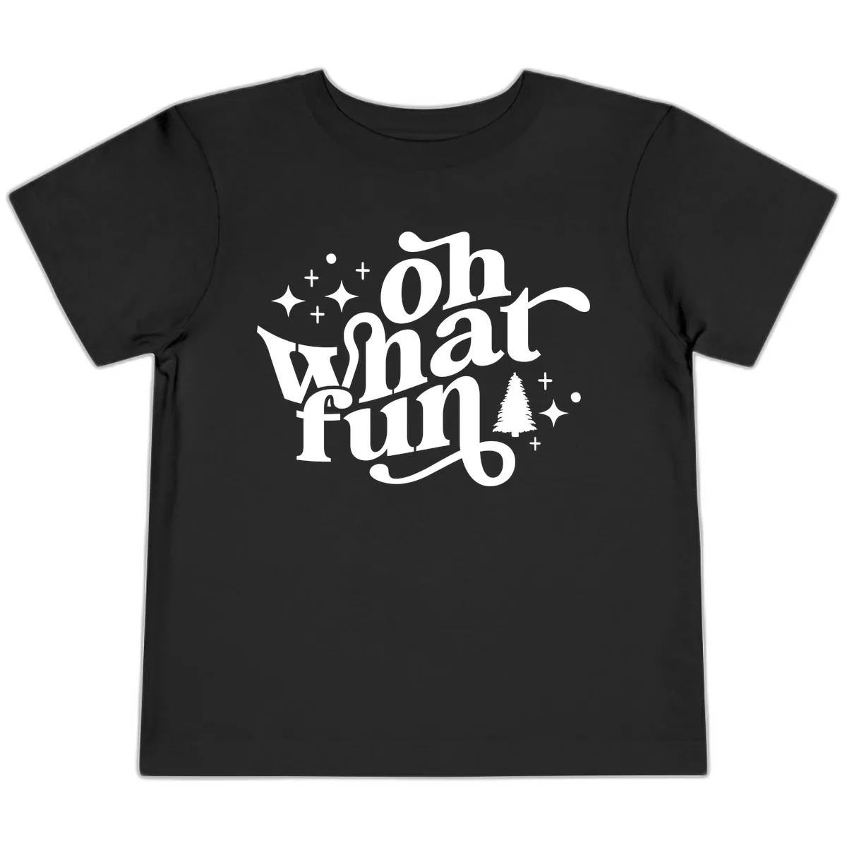 Oh What Fun Holiday Design Toddler T-Shirt in Black