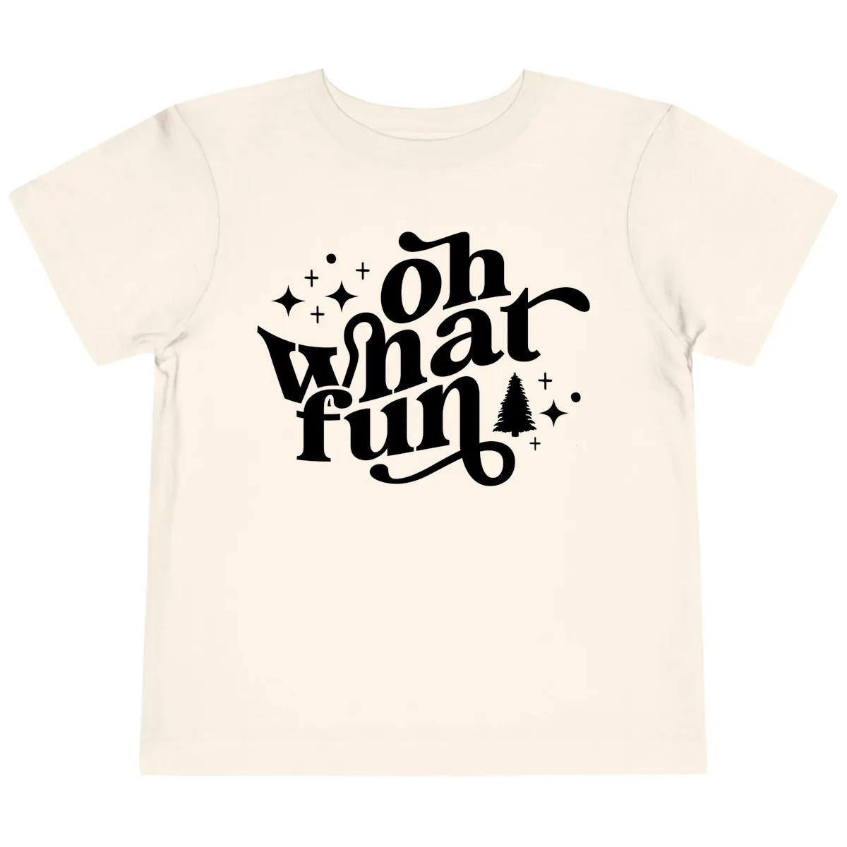Oh What Fun Holiday Design Toddler T-Shirt in Natural